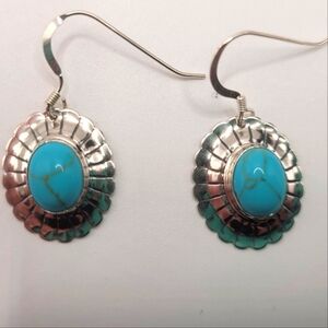 Silver 925 and Turquoise Dangle Earrings